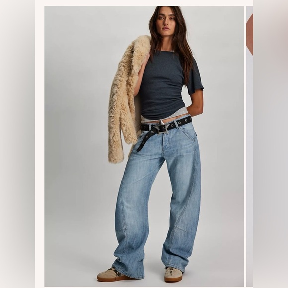 We The Free Denim - We The Free Highland Bowed Jeans in light blue